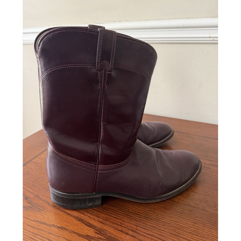 Vintage Laredo Wine Leather Roper Cowboy Boots Men’s Size 11 D